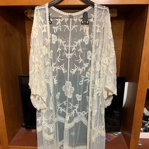 Mesh kimono cardigan